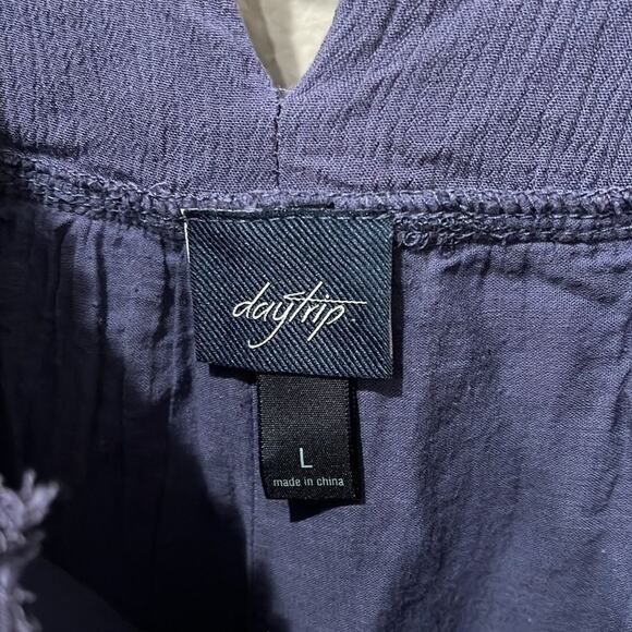 Daytrip Blue Woven Flowy Mini Dress | Large - Picture 6 of 11